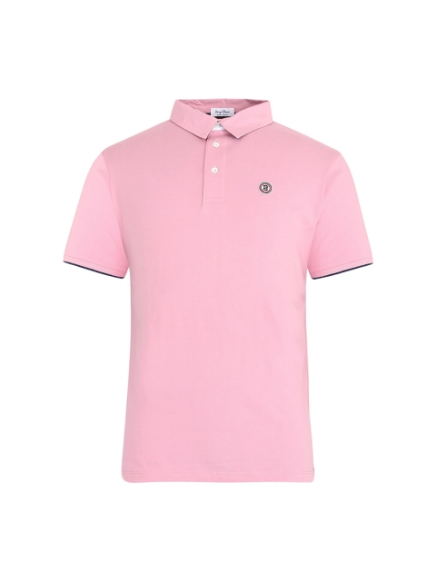 

SERGE BLANCO Men Pink Mandarin Collar Applique T-shirt