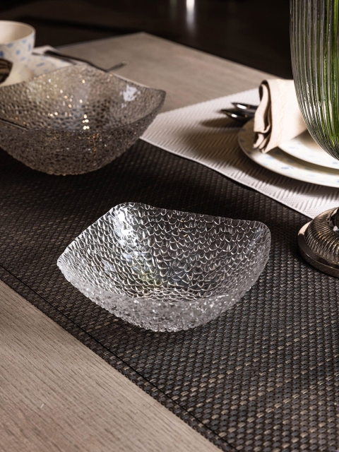 

Pure Home and Living Set Of 4 Transparent Glamour Square Bowl