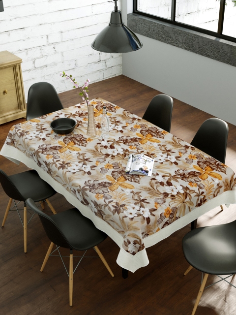 

Clasiko Beige & White Floral Printed 6-Seater Anti-Slip Table Cover