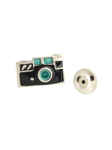 

PELUCHE Men Silver-Toned Camera Lapel Pin
