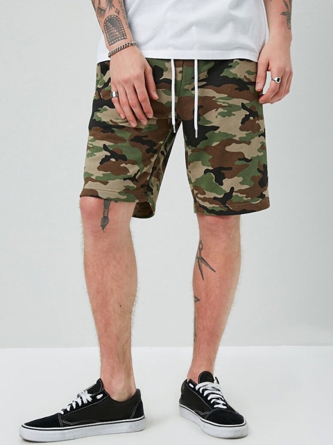 

FOREVER 21 Men Multi Printed Mid-Rise Regular Shorts