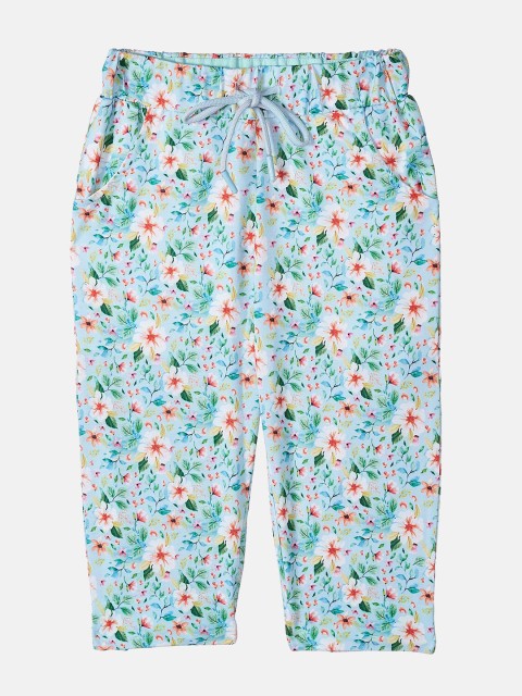 

Monte Carlo Girls Blue & Orange Printed Capris