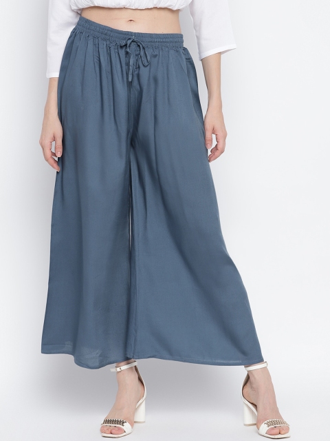 

Aawari Women Grey Flared Fit Palazzos