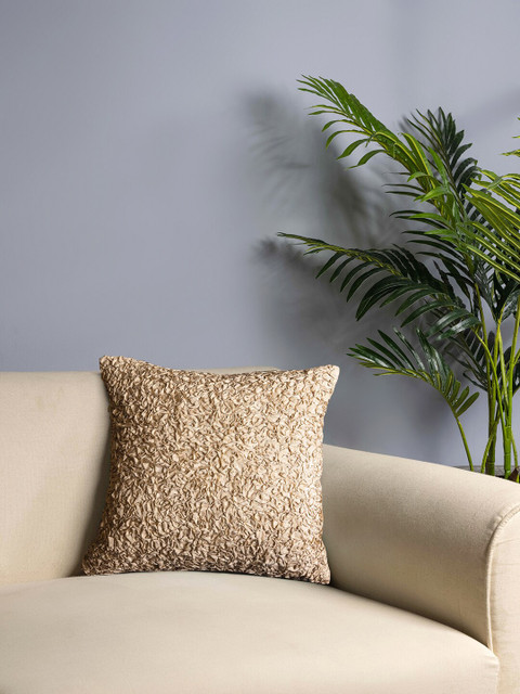 

Pure Home and Living Beige Embroidered Square Cushion Covers