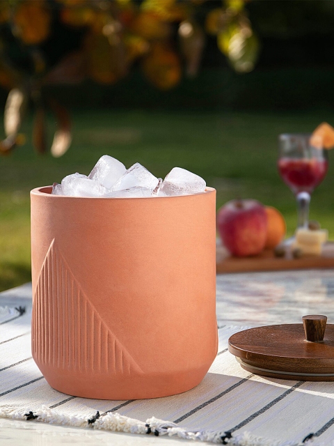 

ellementry Brown Textured Sienna Terracotta Ice Bucket