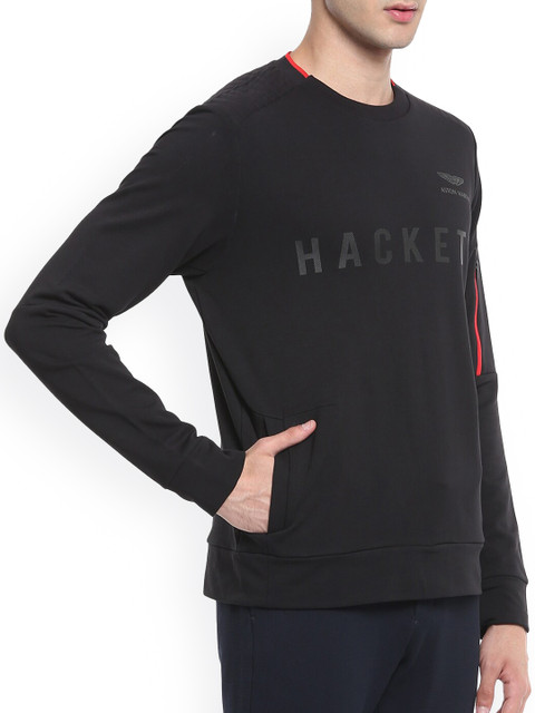

HACKETT LONDON Men Black Printed Sweatshirt