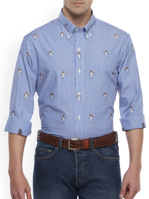 

Polo Ralph Lauren Men Blue Striped Casual Shirt