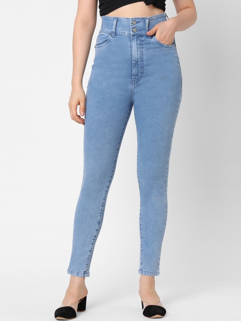 

TARAMA Women Blue Slim Fit High-Rise Light Fade Stretchable Jeans