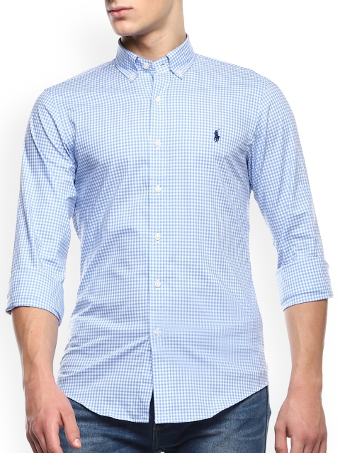 

Polo Ralph Lauren Men Blue Slim Fit Checked Casual Shirt