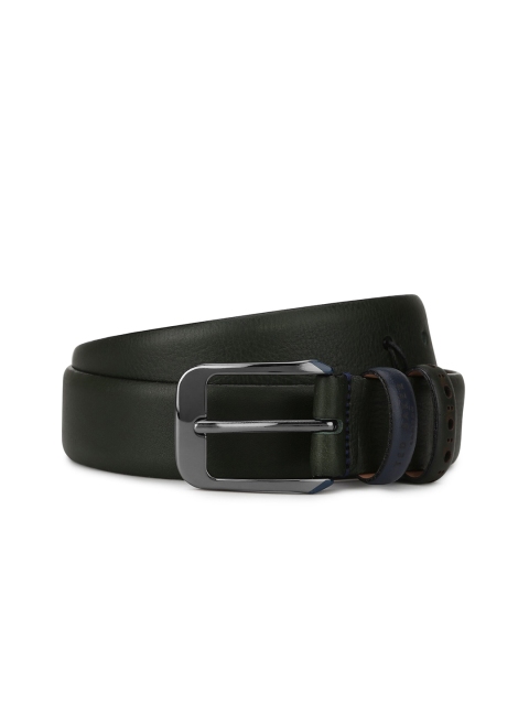 

Ted Baker Men Khaki Textured Leather Belt