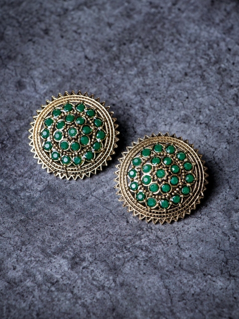 

MORKANTH JEWELLERY Green Contemporary Studs Earrings