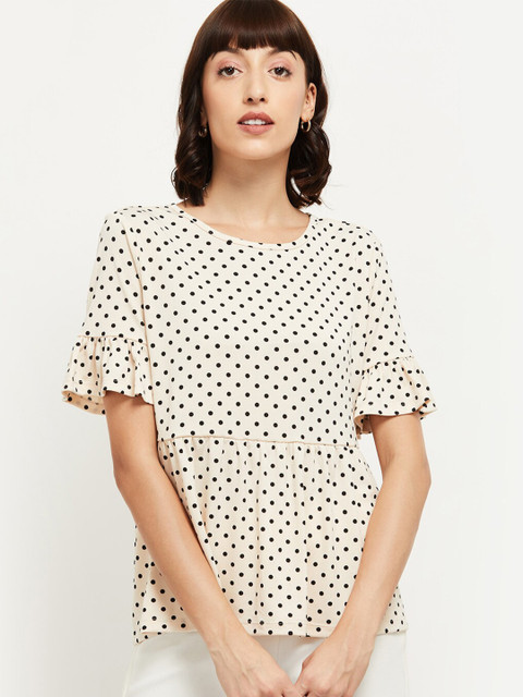 

max Beige Bell Sleeve A-Line Top