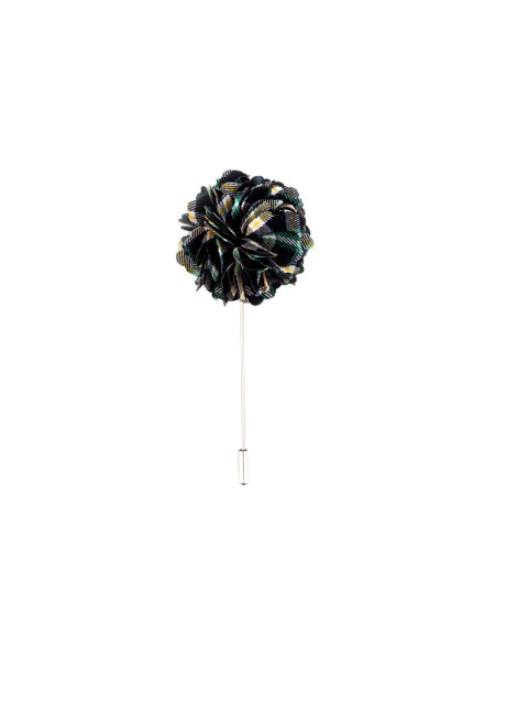 

The Tie Hub Men Green & Blue Checkerd Flower Lapel Pin