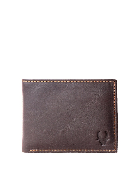 

WildHorn Men Brown & Tan Brown Textured Genuine Leather Two Fold Wallet With RFID