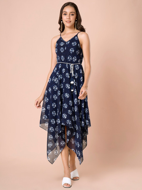 

INDYA Blue Tie and Dye Dress