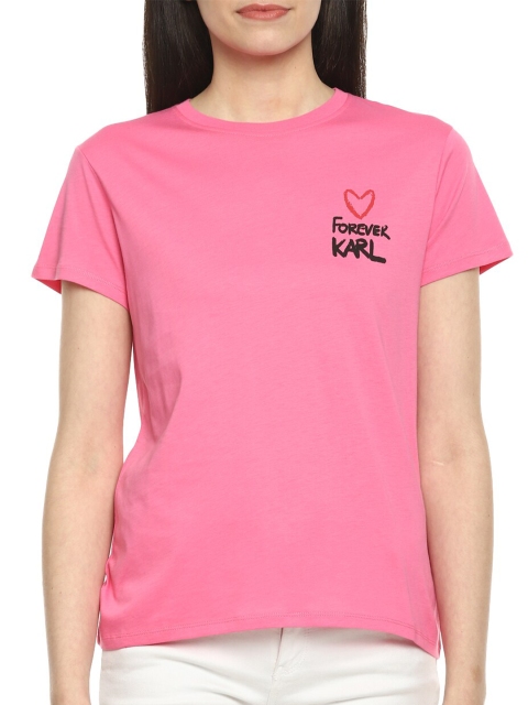 

Karl Lagerfeld Pink Regular Top