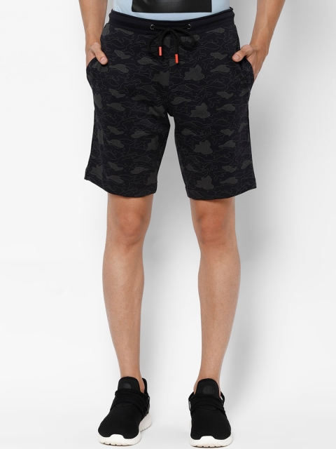 

Allen Solly Tribe Men Black Printed Slim Fit Mid-Rise Regular Shorts