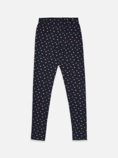 

Pantaloons Junior Girls Navy Blue & Pink Printed Ankle-Length Leggings