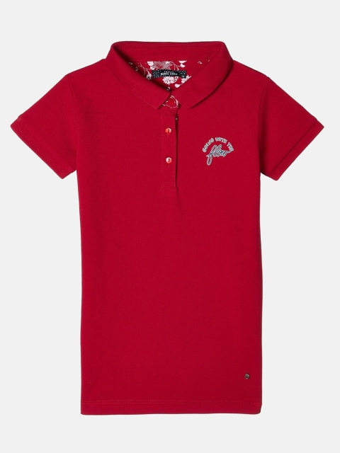 

Monte Carlo Girls Red Polo Collar Applique T-shirt