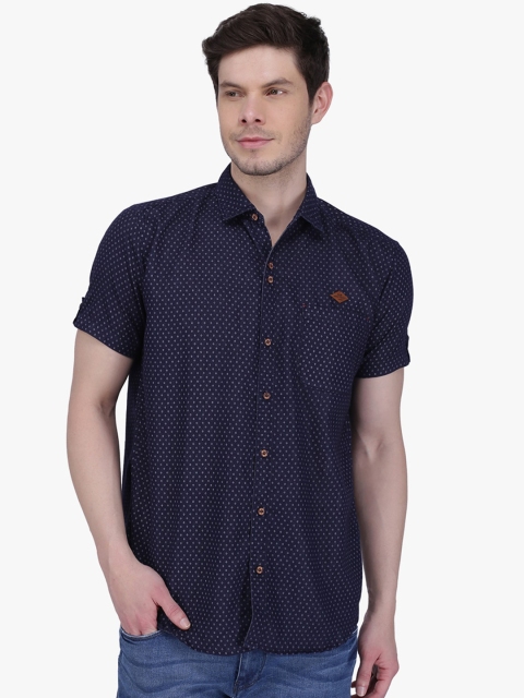 

Kuons Avenue Men Blue Slim Fit Printed Casual Shirt
