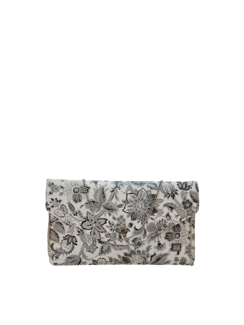 Spice Art Women White & Black Printed Envelope Clutch