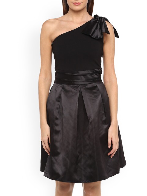 

Rinascimento Women Black One Shoulder Maxi Dress