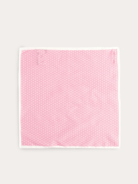 

HACKETT LONDON Men Pink & White Printed Cotton Pocket Square