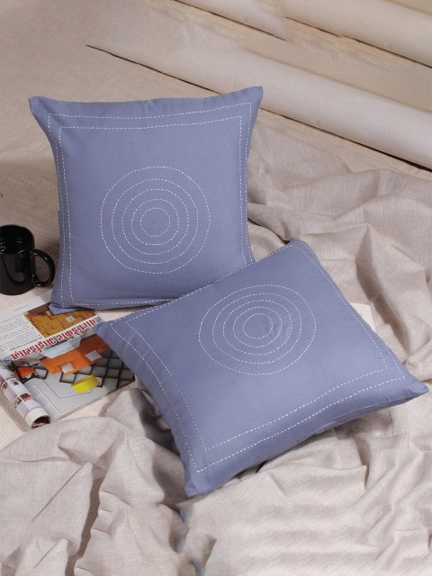 

Molcha Grey Set of 2 Ethnic Motifs Square Cushion Covers