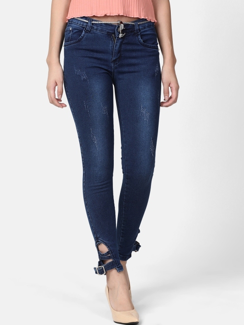 

V2 Value & Variety Women Blue Mildly Distressed Light Fade Jeans