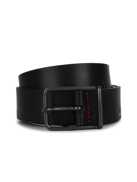 

HUGO Men Black Textured Leather Formal Belt