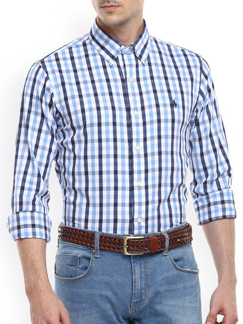 

Polo Ralph Lauren Men Blue Checked Casual Shirt