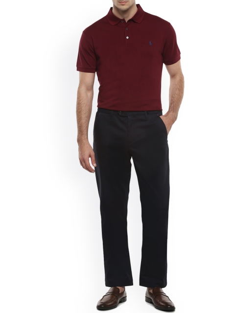 

Ted Baker Men Navy Blue Regular Cotton Trousers