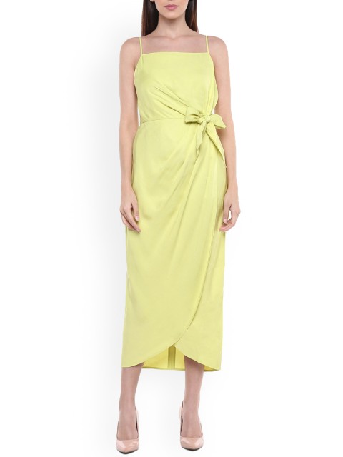 

Ted Baker Yellow Leather Maxi Wrap Dress