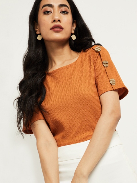 

max Orange Regular Top