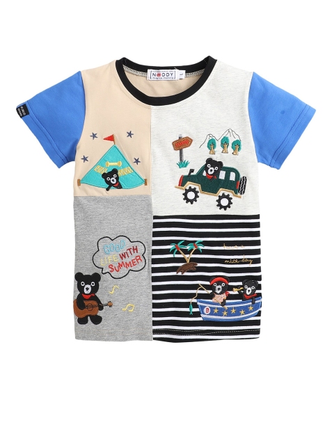 

Noddy Boys Beige & Grey Printed T-shirt