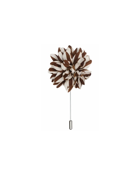 

The Tie Hub Men Brown & White Flower Microfiber Lapel Pin