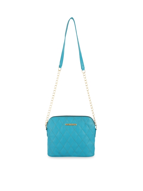 

Bagsy Malone Turquoise Blue PU Structured Sling Bag with Quilted