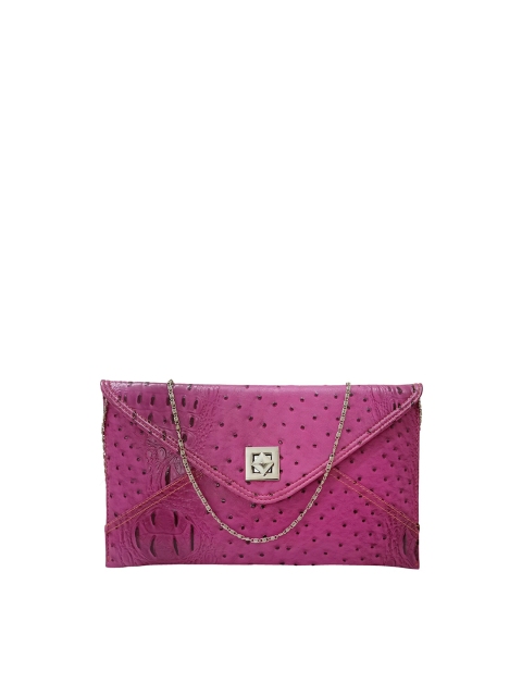 

Spice Art Pink & Black Textured Envelope Clutch