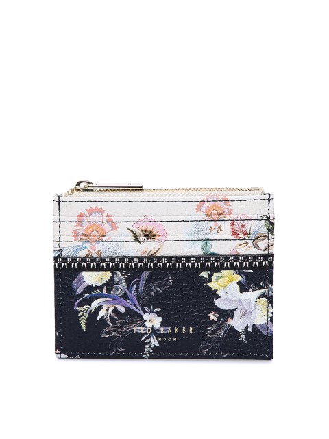 

Ted Baker Women Black Floral Printed Leather Card Holder
