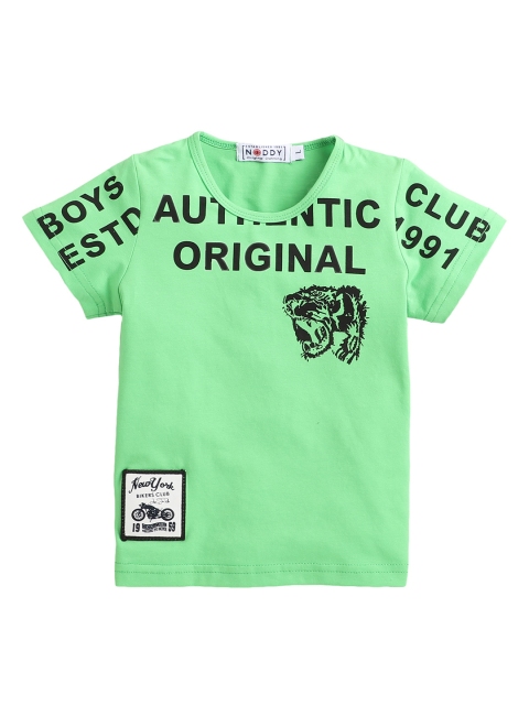 

Noddy Boys Green Typography NA Printed Applique T-shirt NA