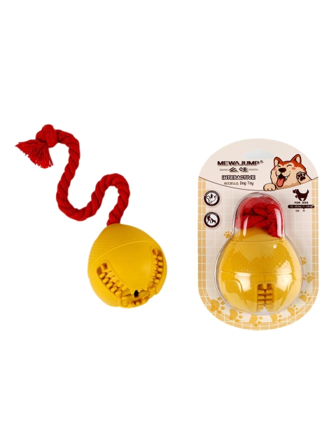 

Pawsindia Set Of 2 Yellow & Red Bomb Durable Dog Treat Toys