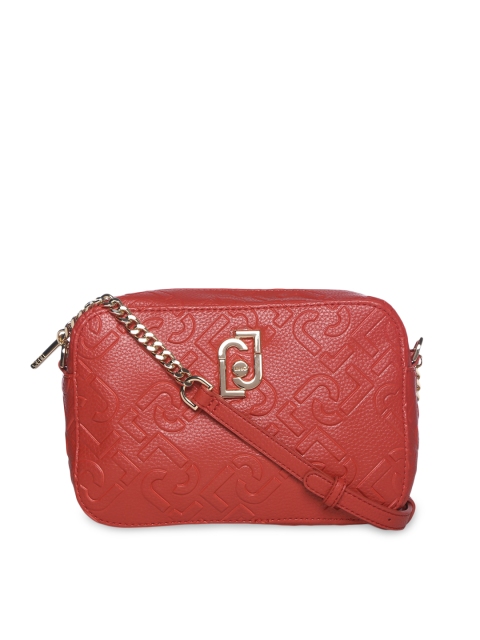 

LIU JO Red Textured PU Structured Sling Bag