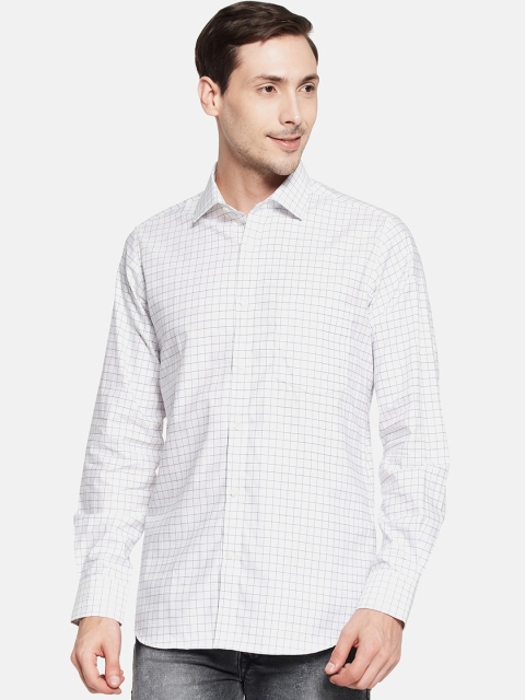 

Monte Carlo Men White Checked Casual Shirt