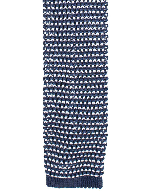 

The Tie Hub Men Blue & White Woven Design Skinny Tie