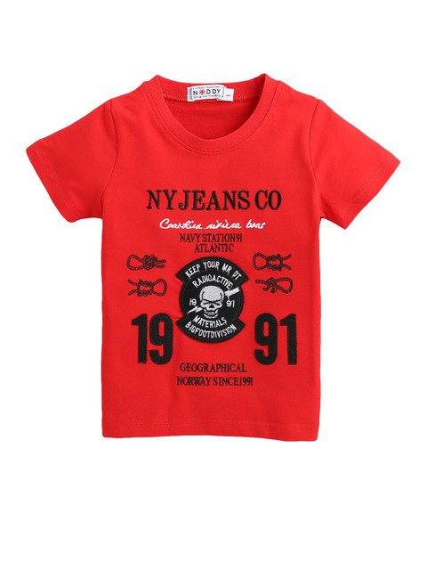 

Noddy Boys Red & Black Typography T-shirt