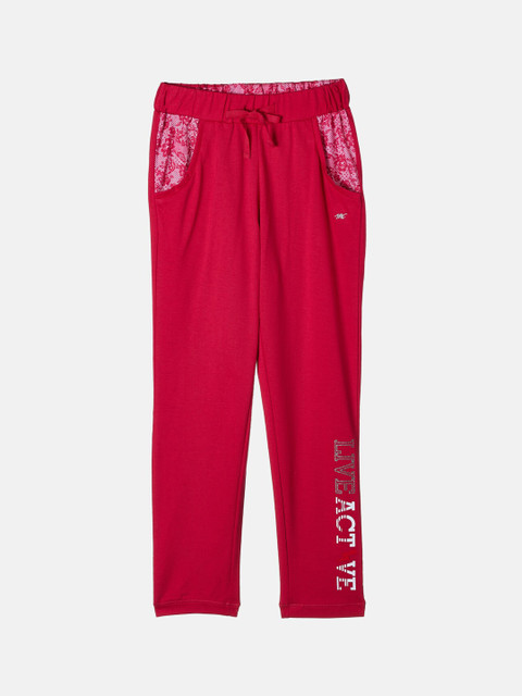 

Monte Carlo Girls Pink & White Typography Printed Track Pants