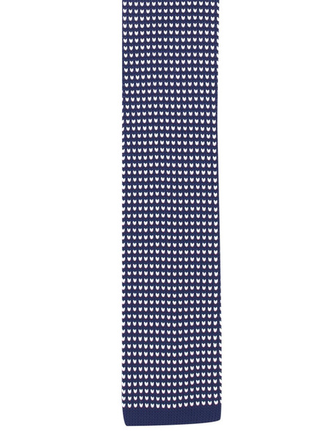 

The Tie Hub Men Black & White Knitted Skinny Tie