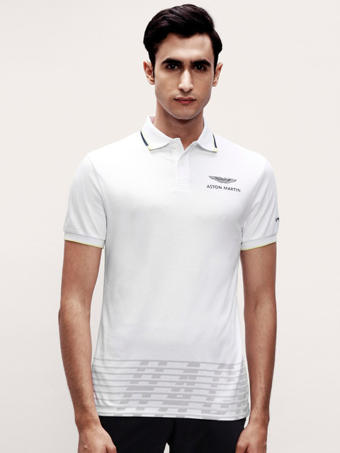 

HACKETT LONDON Men White Polo Collar T-shirt