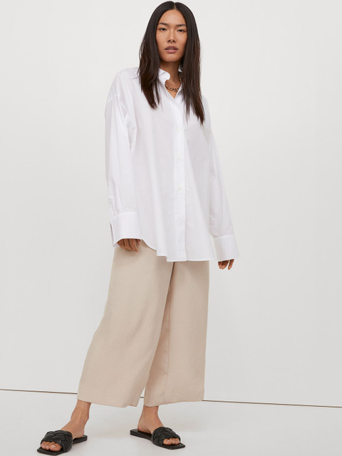 

H&M Women Beige Solid Culottes