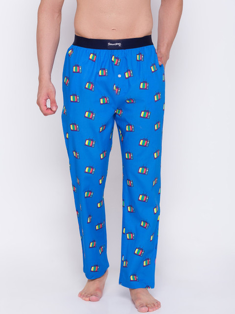 

Smugglerz Men blue Television Printed Pure Cotton Lounge Pants